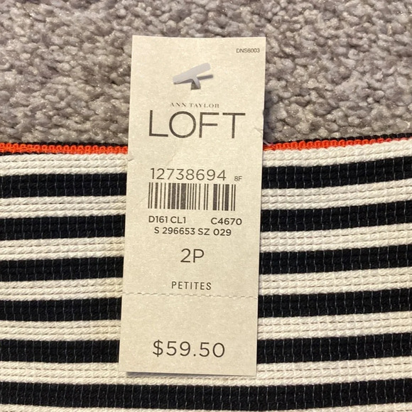 NWT LOFT Pink Color Block Stripe Skirt 2P - Picture 4 of 16